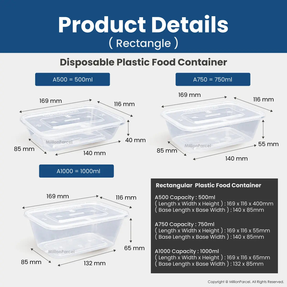 Disposable Plastic Food Container - MillionParcel