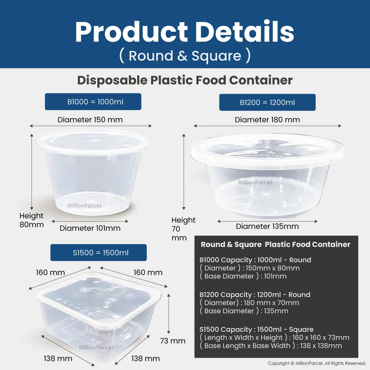 Disposable Plastic Food Container - MillionParcel