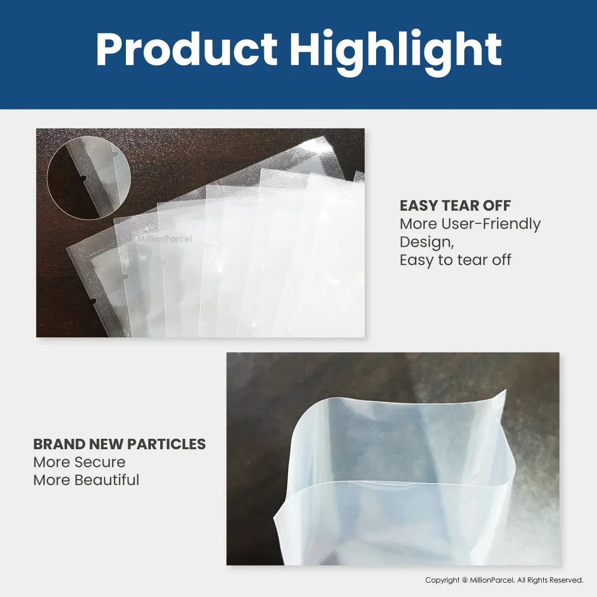 Glossy Sealer Bags | Food Plastic Bag - MillionParcel