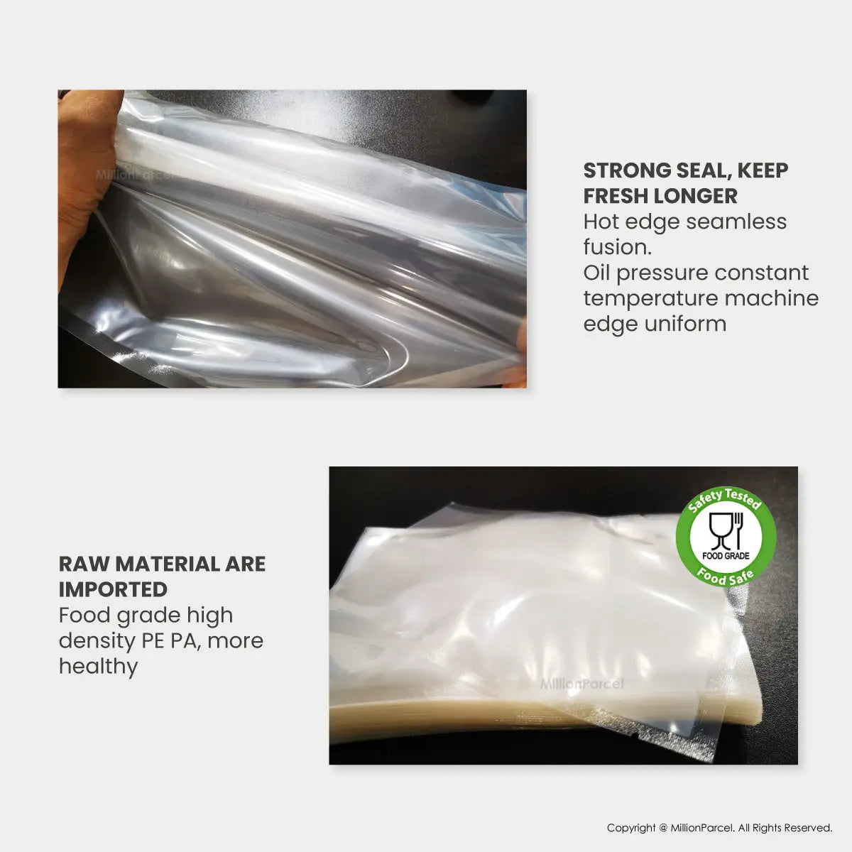 Glossy Sealer Bags | Food Plastic Bag - MillionParcel