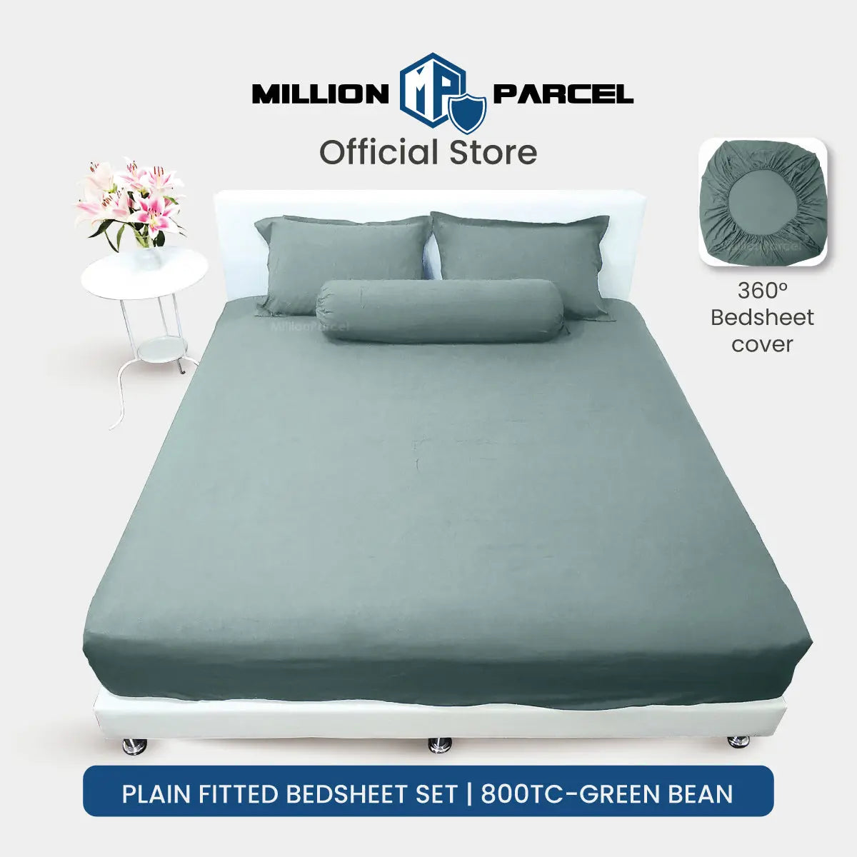 Plain Fitted Bedsheet Set | Microfiber 800TC - MillionParcel