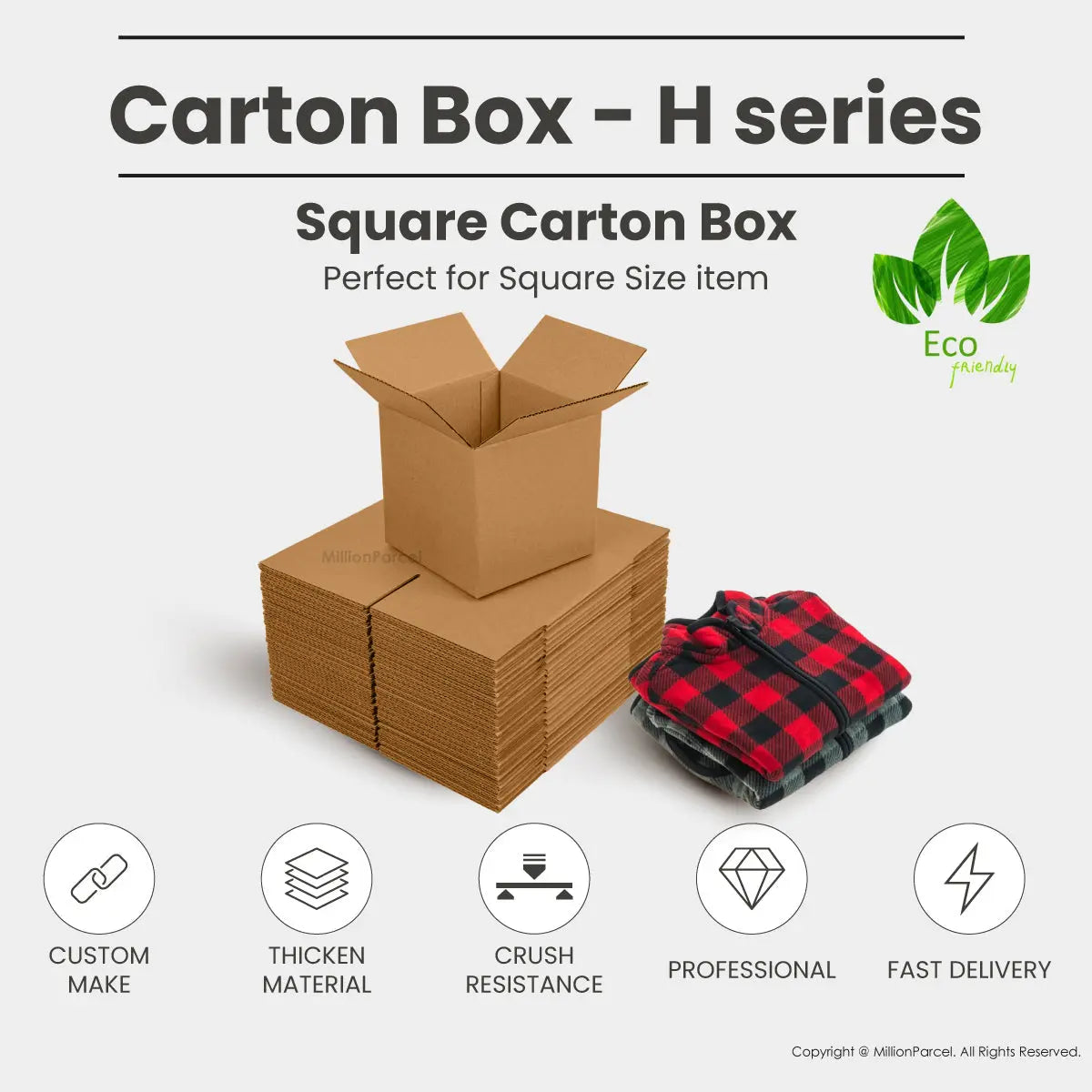 Carton Box - H series | Perfect for Square Size item - MillionParcel