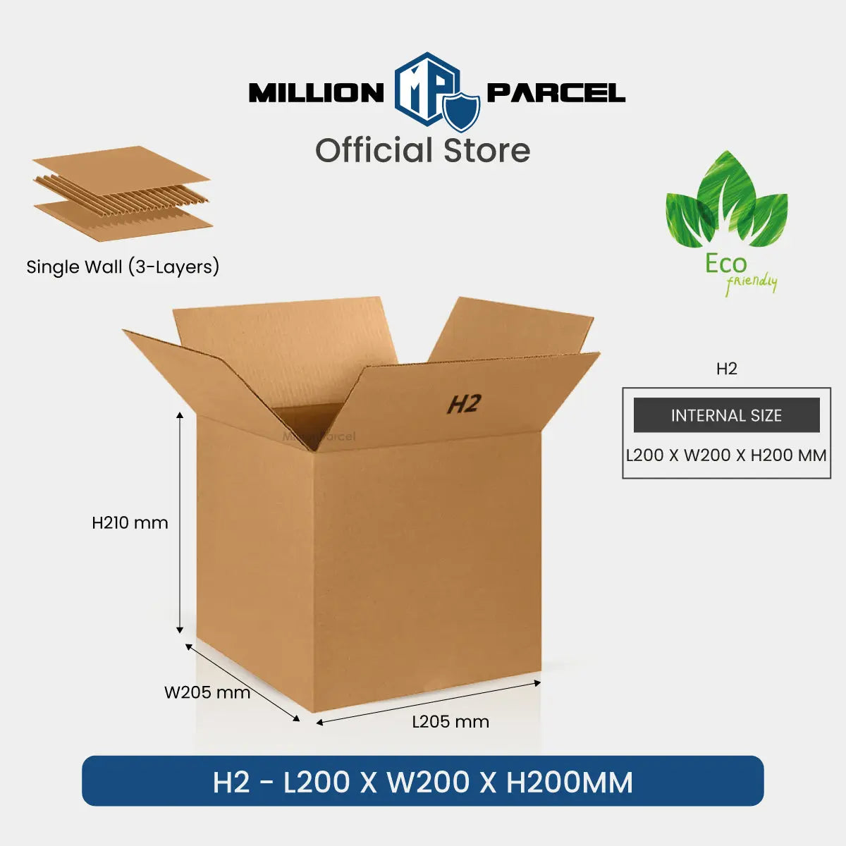 Carton Box - H series | Perfect for Square Size item - MillionParcel