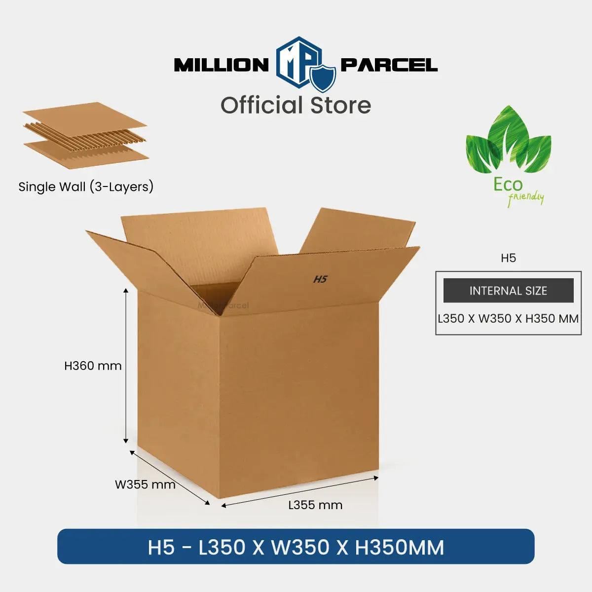 Carton Box - H series | Perfect for Square Size item - MillionParcel