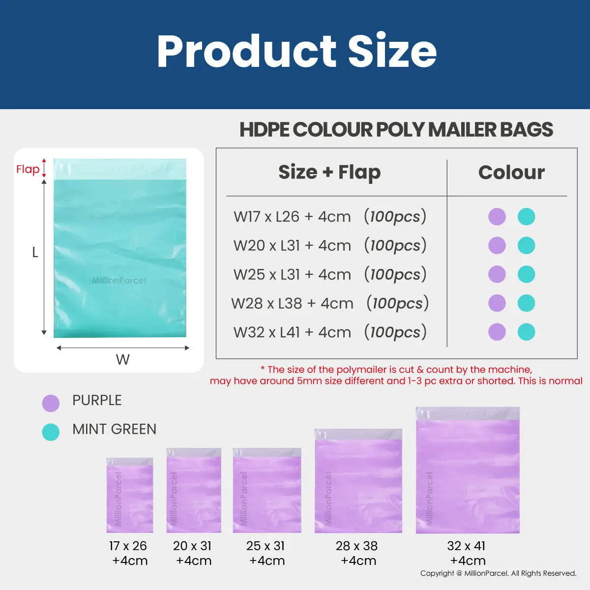 HDPE Color Polymailer Bag | Poly Mailer Bag - MillionParcel