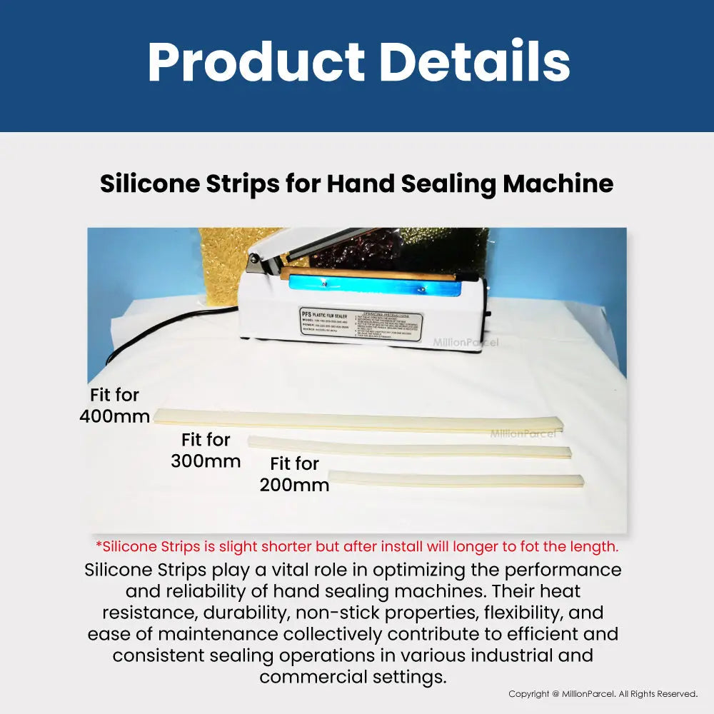 Sealing Machine Heat Wire + High Temperature cloth + Silicone Strips - MillionParcel