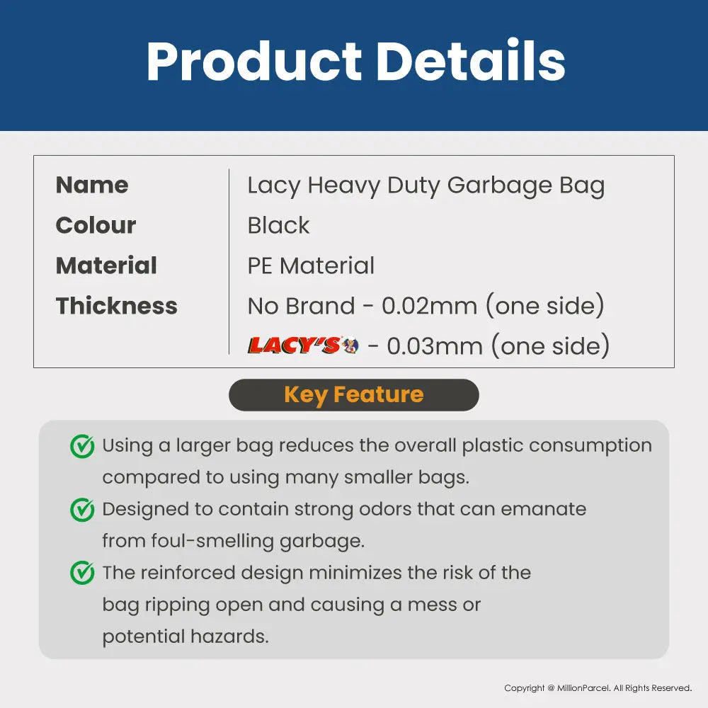 Lacy Heavy Duty Garbage Bag - MillionParcel