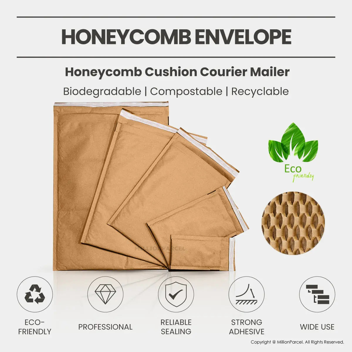 Honeycomb Paper Envelope | Replace bubble wrap envelope - MillionParcel