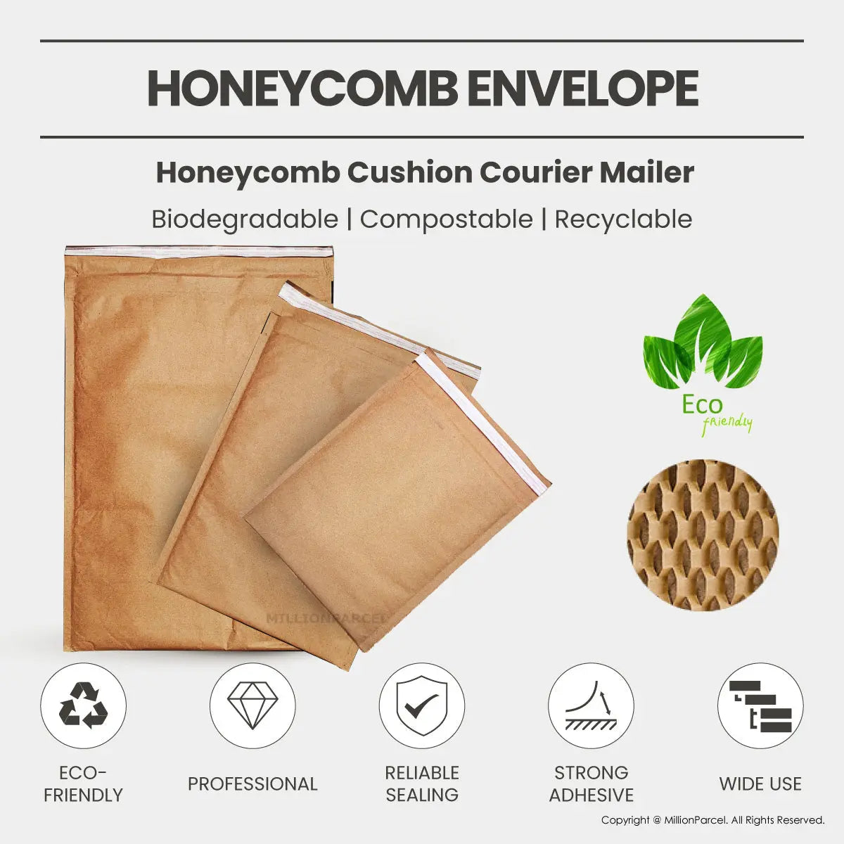 Honeycomb Paper Envelope | Replace bubble wrap envelope - MillionParcel