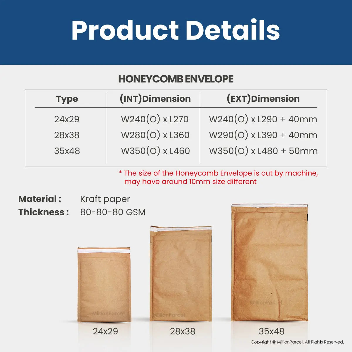 Honeycomb Paper Envelope | Replace bubble wrap envelope - MillionParcel