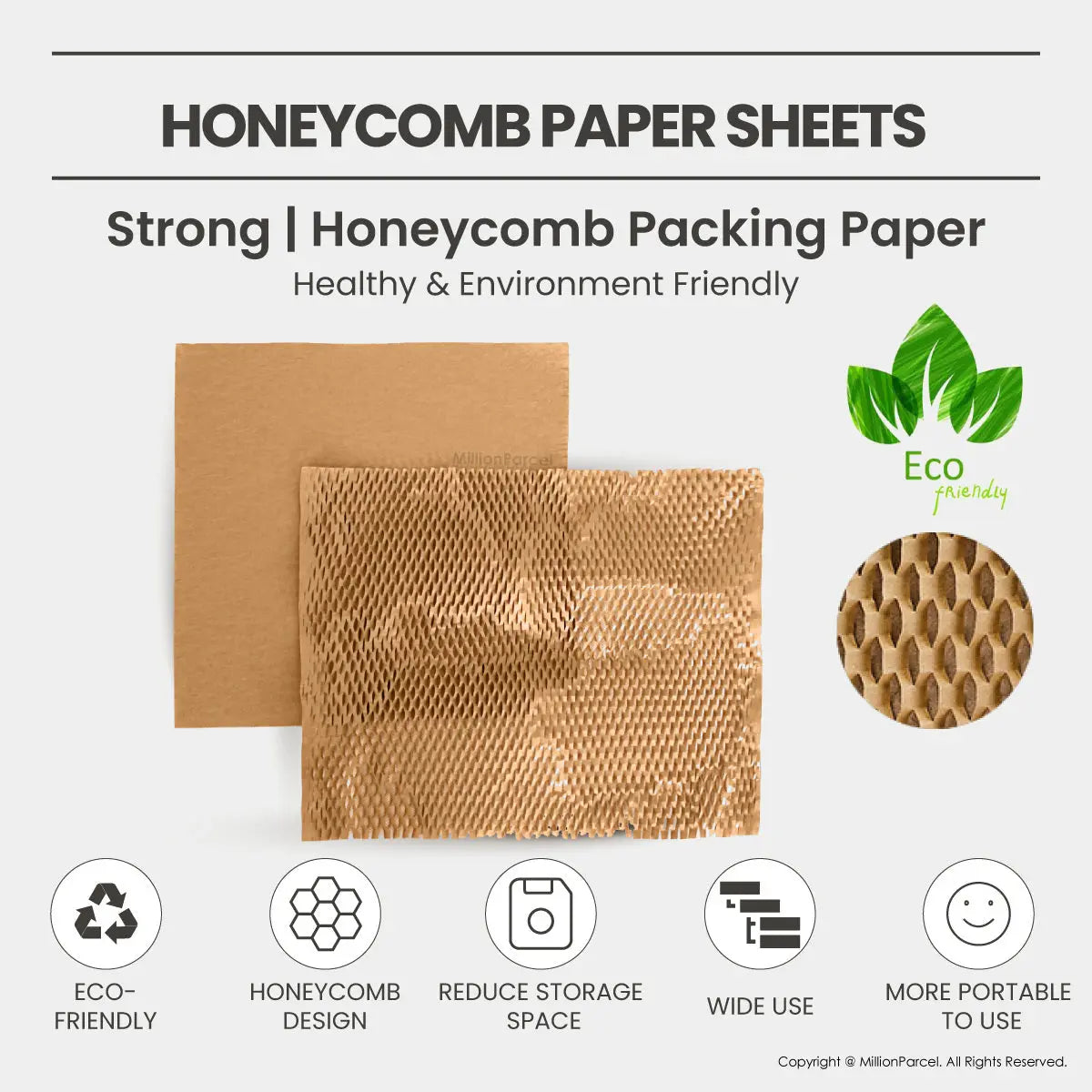 Honeycomb Paper Sheet | Honeycomb Wrap Sheet - MillionParcel