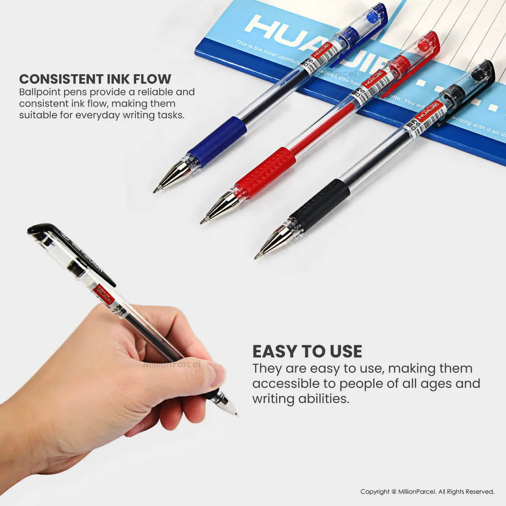 Pen Ballpoint HuaJie 0.5mm | Pen S600 yang boleh ditarik balik