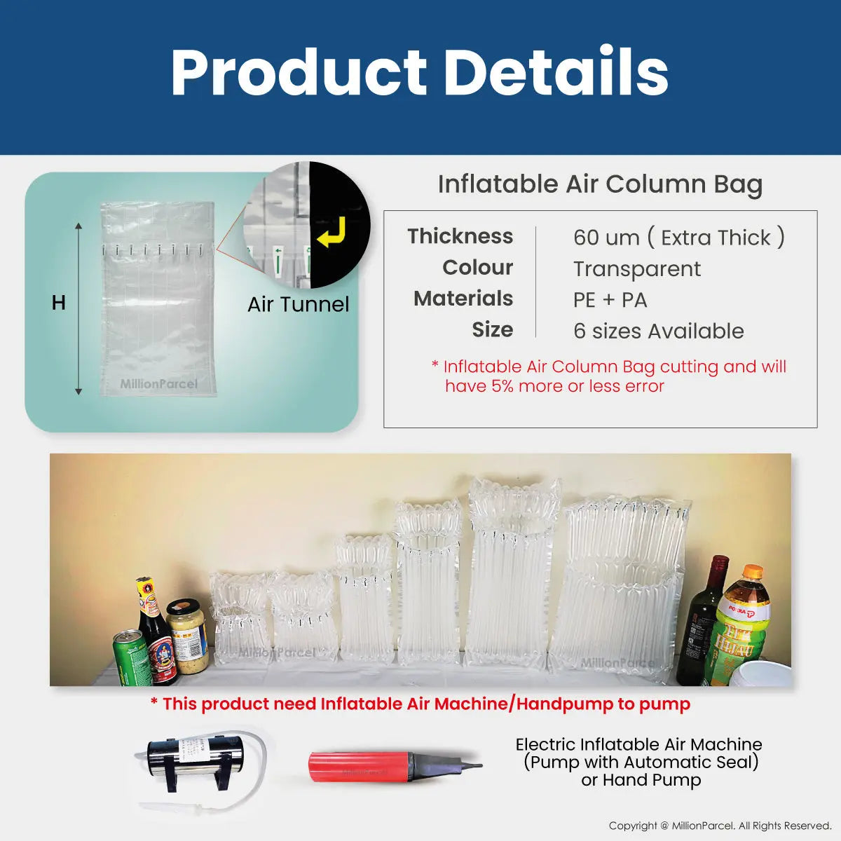 Inflatable Air Column Bag | Bubble Wrap Bag - MillionParcel