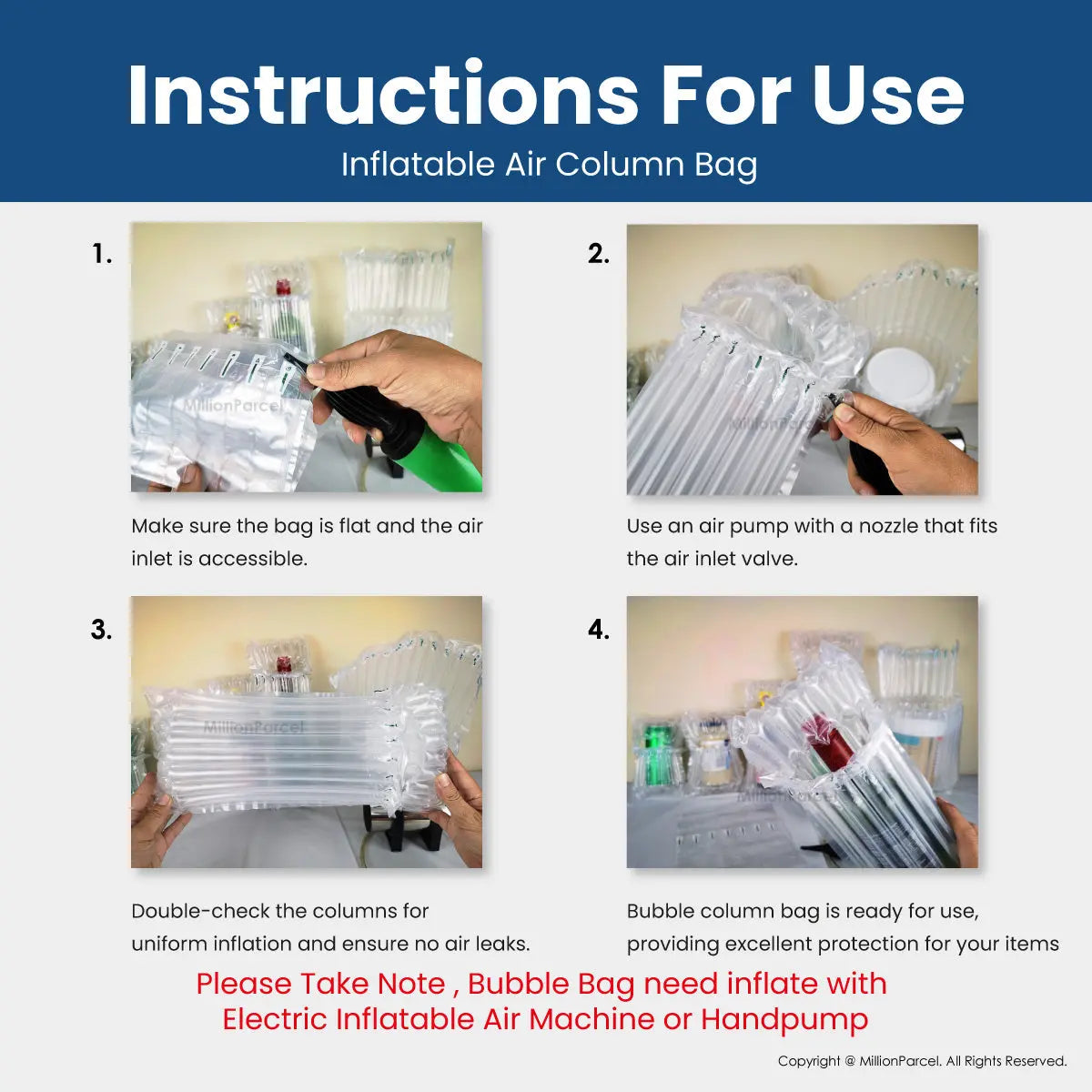 Inflatable Air Column Bag | Bubble Wrap Bag - MillionParcel