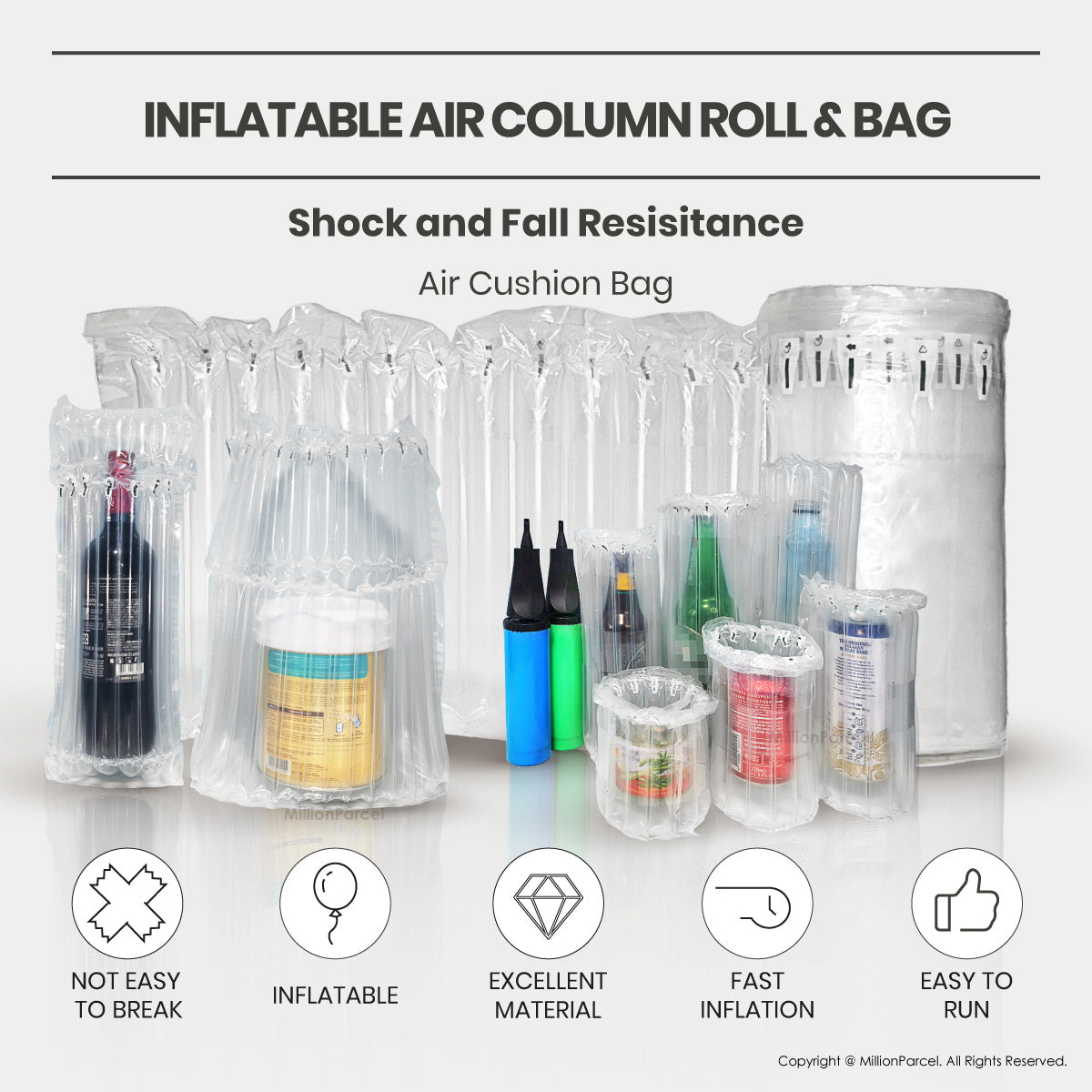 Inflatable Air Column Roll & Bag - Fragile Shipment Protection