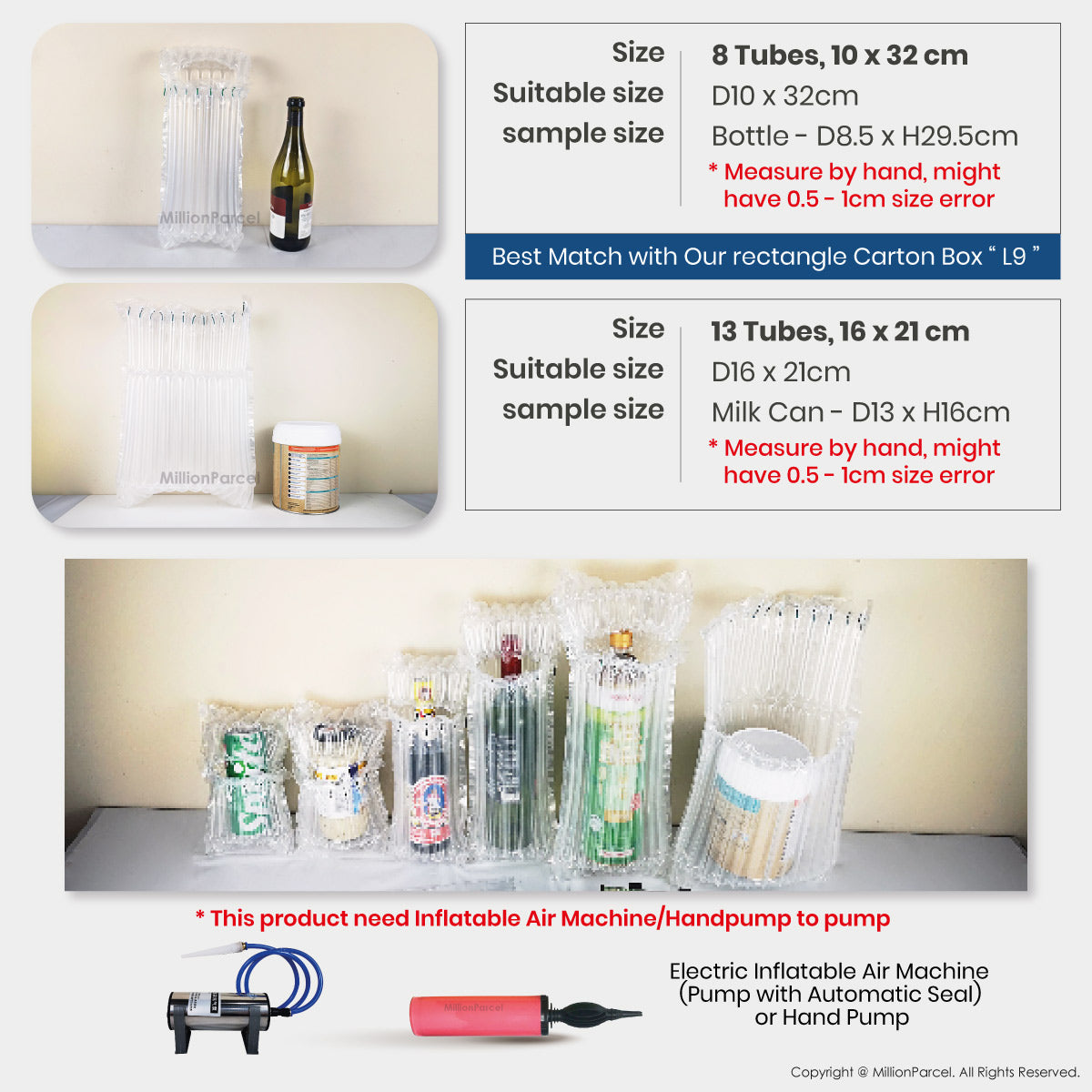 Inflatable Air Column Roll & Bag - Fragile Shipment Protection