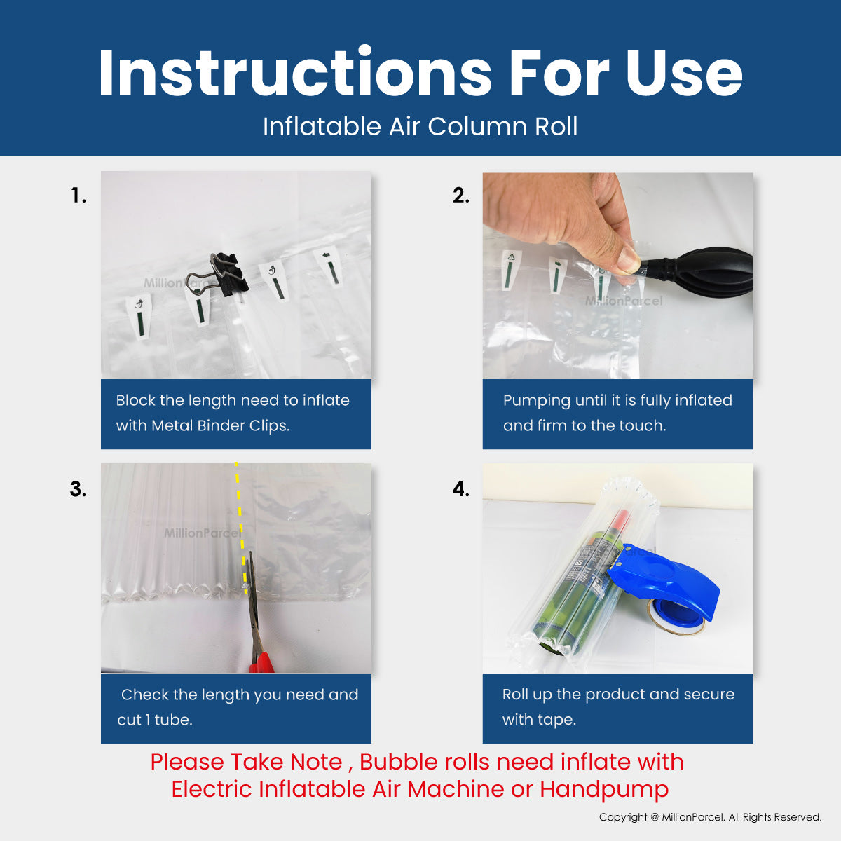 Inflatable Air Column Roll & Bag - Fragile Shipment Protection