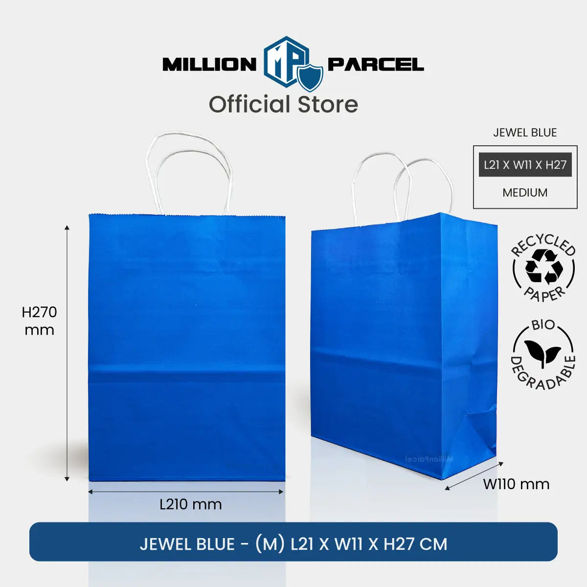 Kraft Paper Bag with Twisted Handle | Colour Paper Bag - MillionParcel