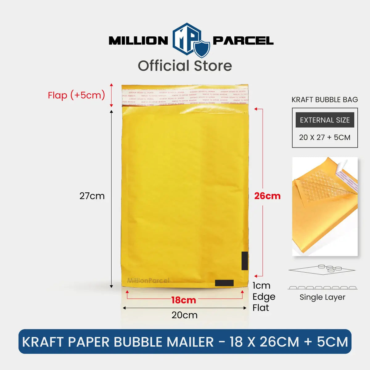 Kraft Paper Bubble Mailer | Bubble Envelope | Padded Envelope - MillionParcel