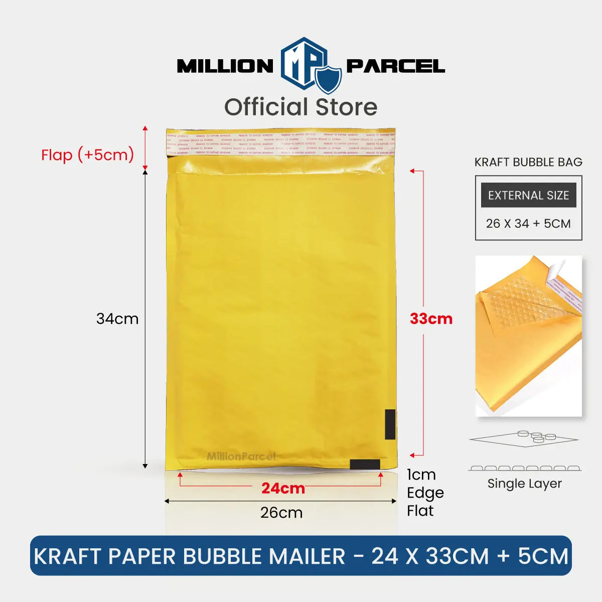 Kraft Paper Bubble Mailer | Bubble Envelope | Padded Envelope - MillionParcel