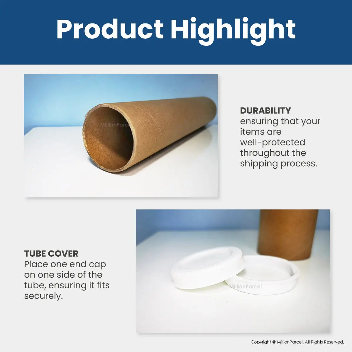 Plain Kraft Mailing Tube | Perfect for posters, certificates & document - MillionParcel