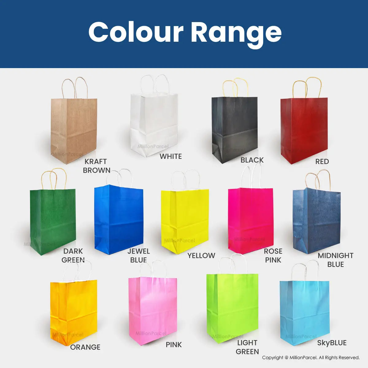 Kraft Paper Bag with Twisted Handle | Colour Paper Bag - MillionParcel