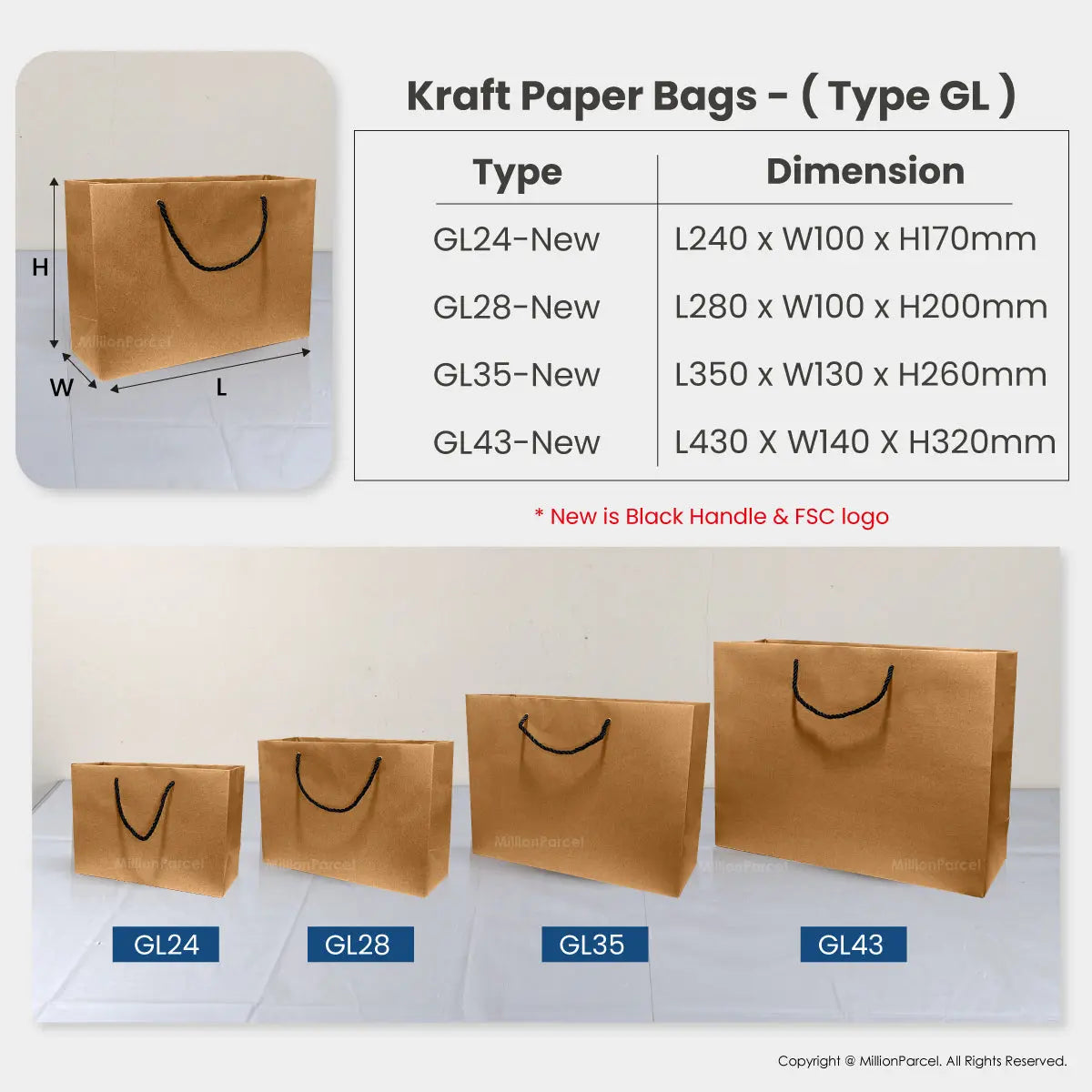 Brown Kraft Paper Bags - MillionParcel