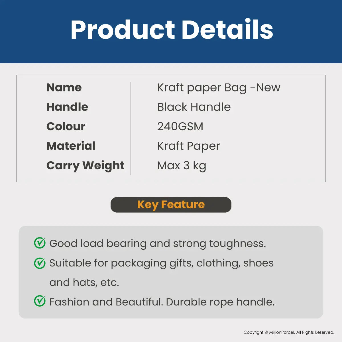 Brown Kraft Paper Bags - MillionParcel