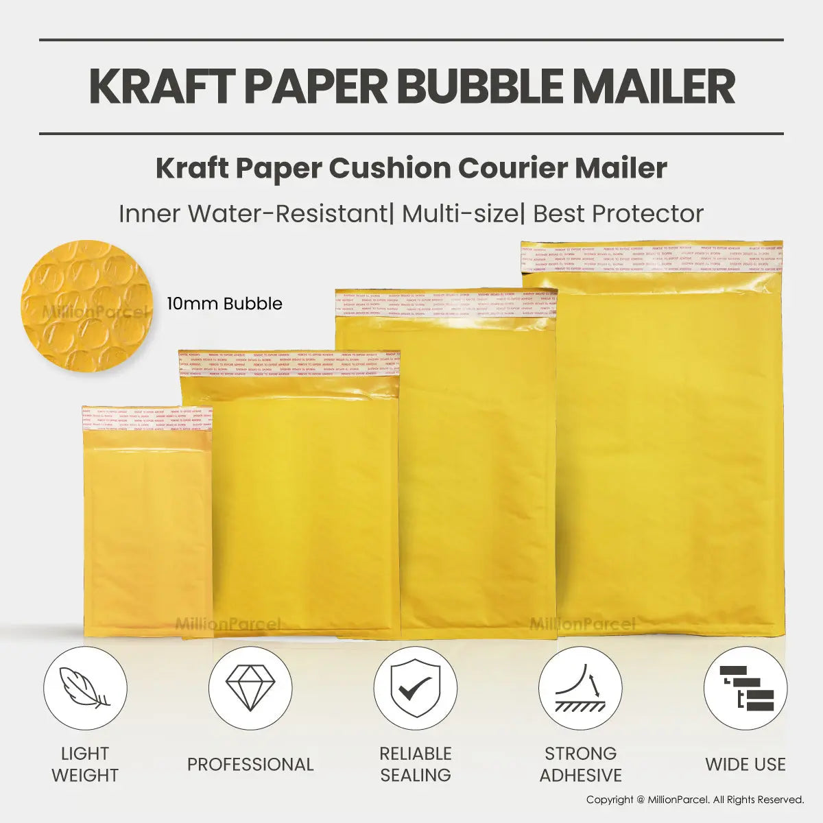 Kraft Paper Bubble Mailer | Bubble Envelope | Padded Envelope - MillionParcel