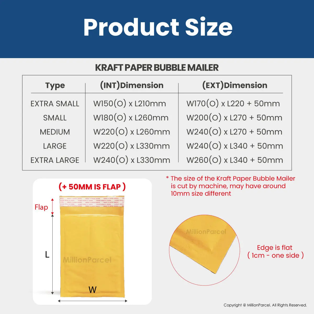 Kraft Paper Bubble Mailer | Bubble Envelope | Padded Envelope - MillionParcel