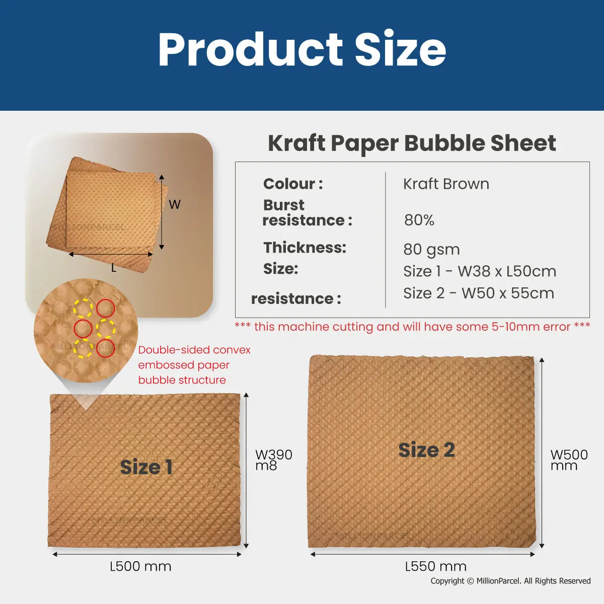 Kraft Paper Bubble Sheet | Bubble Wrap Paper - MillionParcel