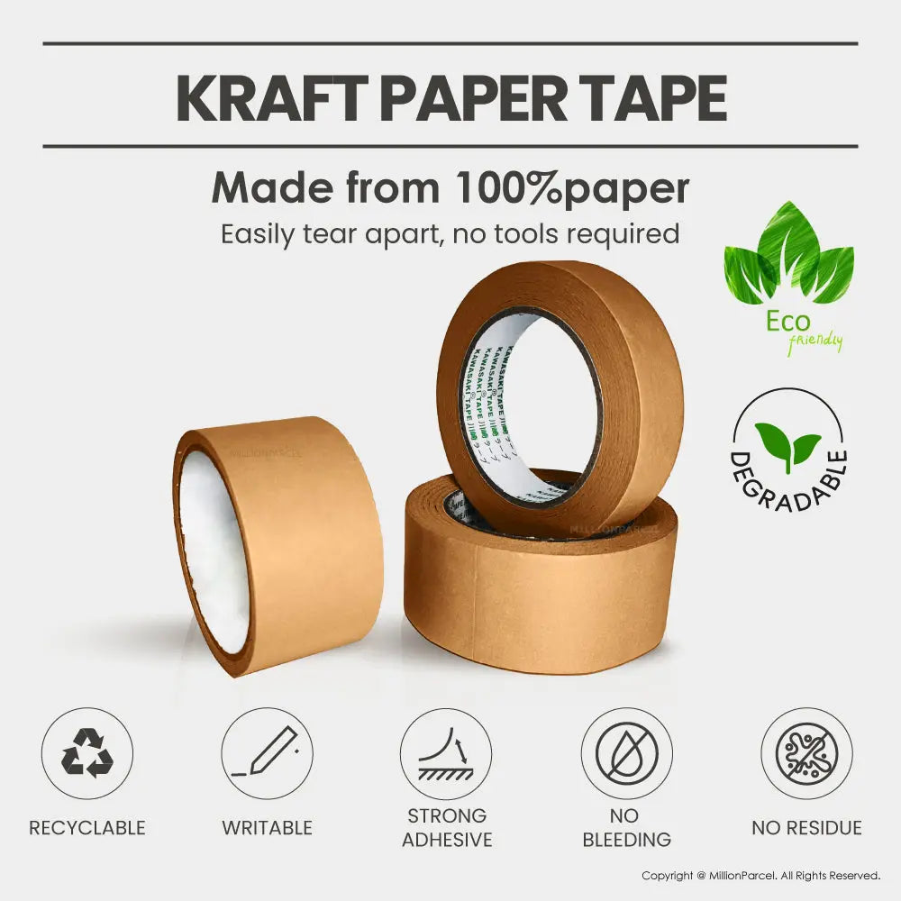 Kraft Paper Tape | Eco-Friendly Packaging Tape - MillionParcel