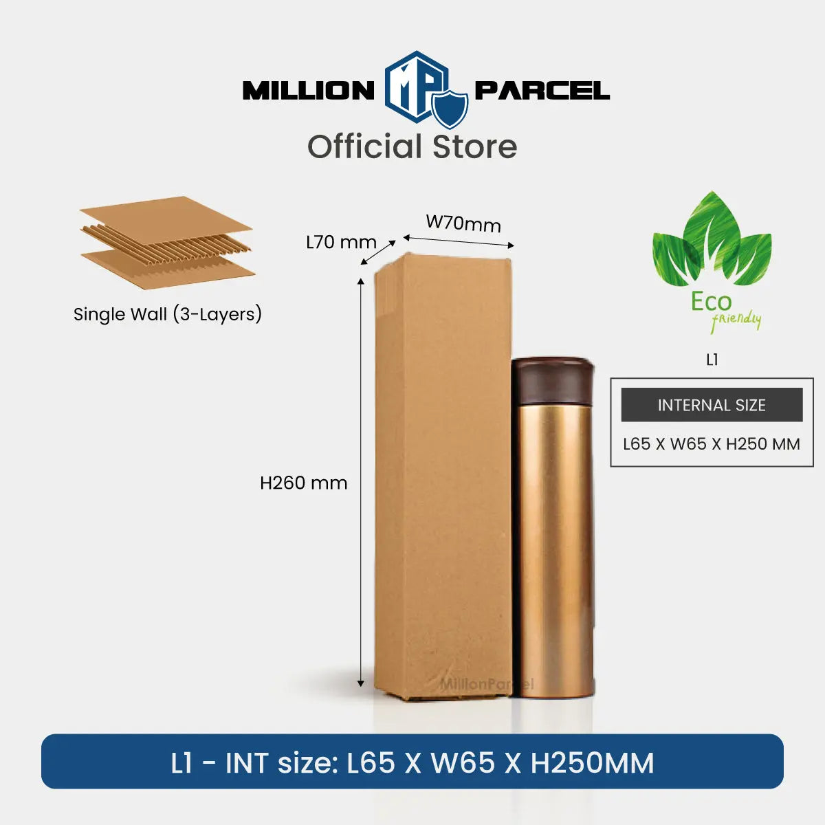 Carton Box - L Series | Prefect for Wine, Bottle or any Rectangle Size - MillionParcel