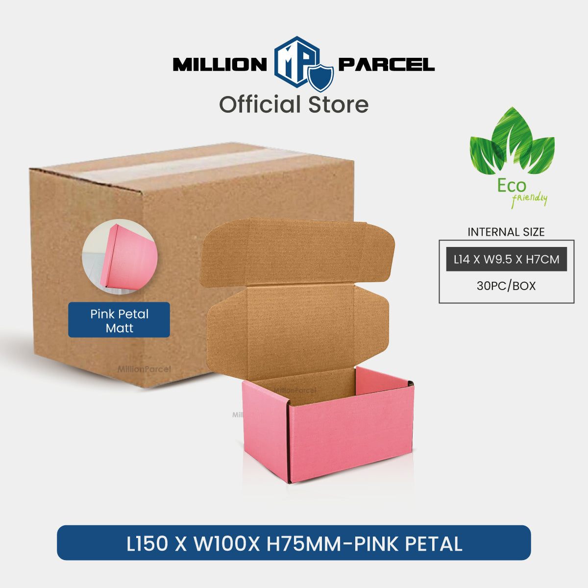 Color Pizza Box | Pink Petal & Midnight Black - MillionParcel