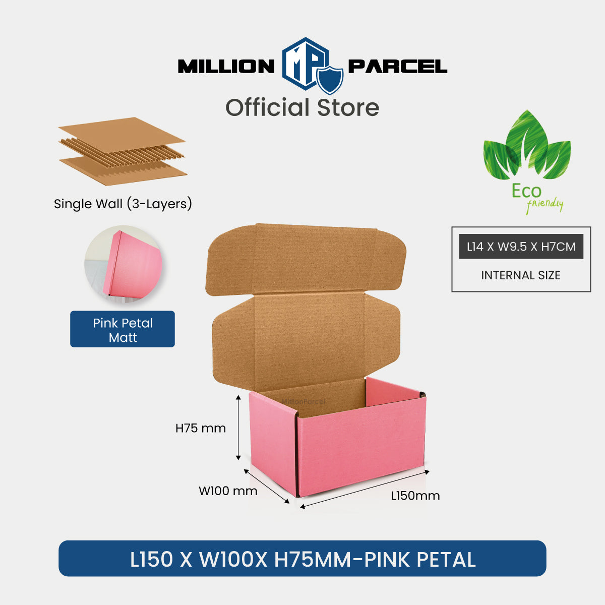 Color Pizza Box | Pink Petal & Midnight Black - MillionParcel