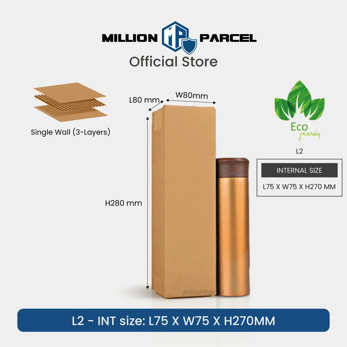 Carton Box - L Series | Prefect for Wine, Bottle or any Rectangle Size - MillionParcel