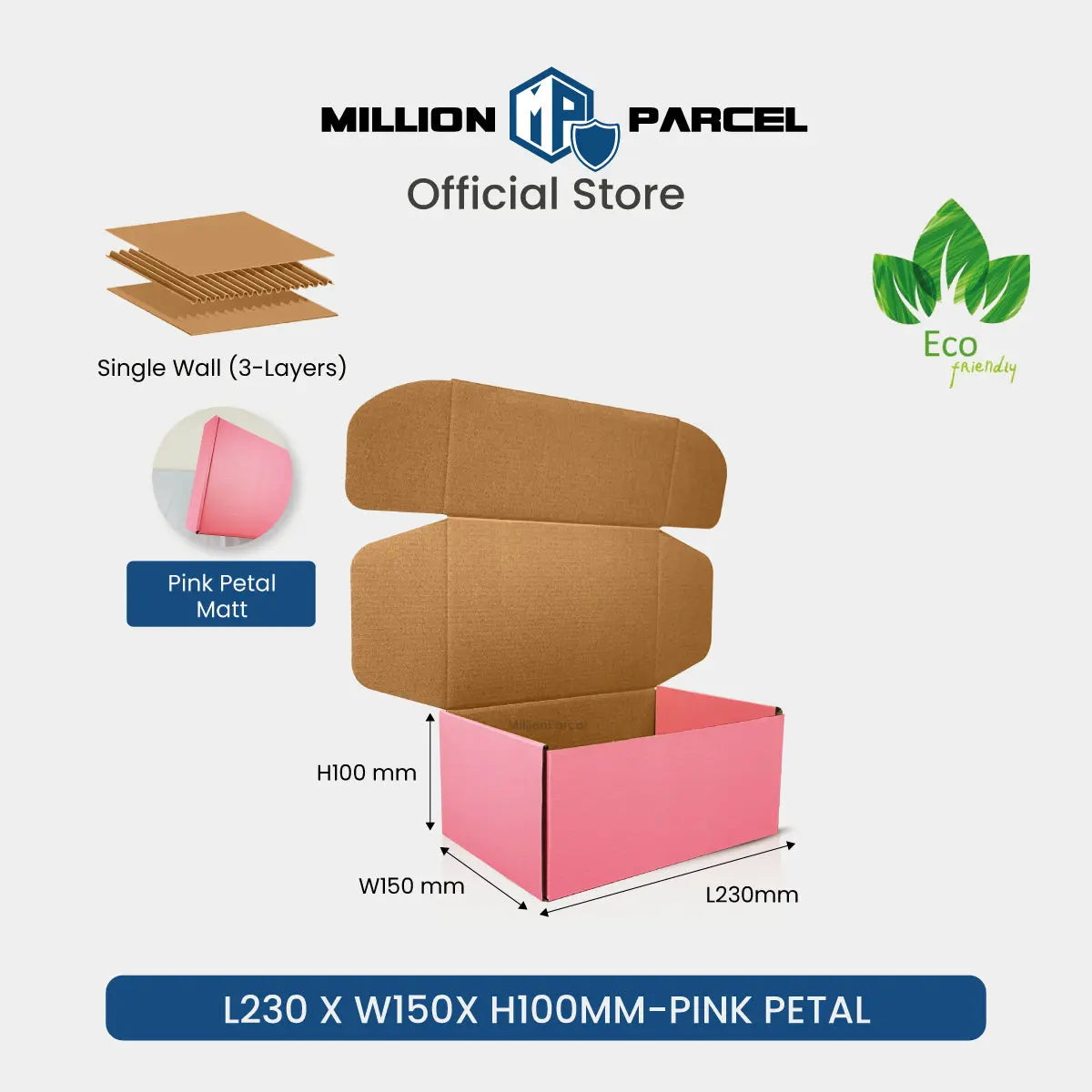 Color Pizza Box | Pink Petal & Midnight Black - MillionParcel