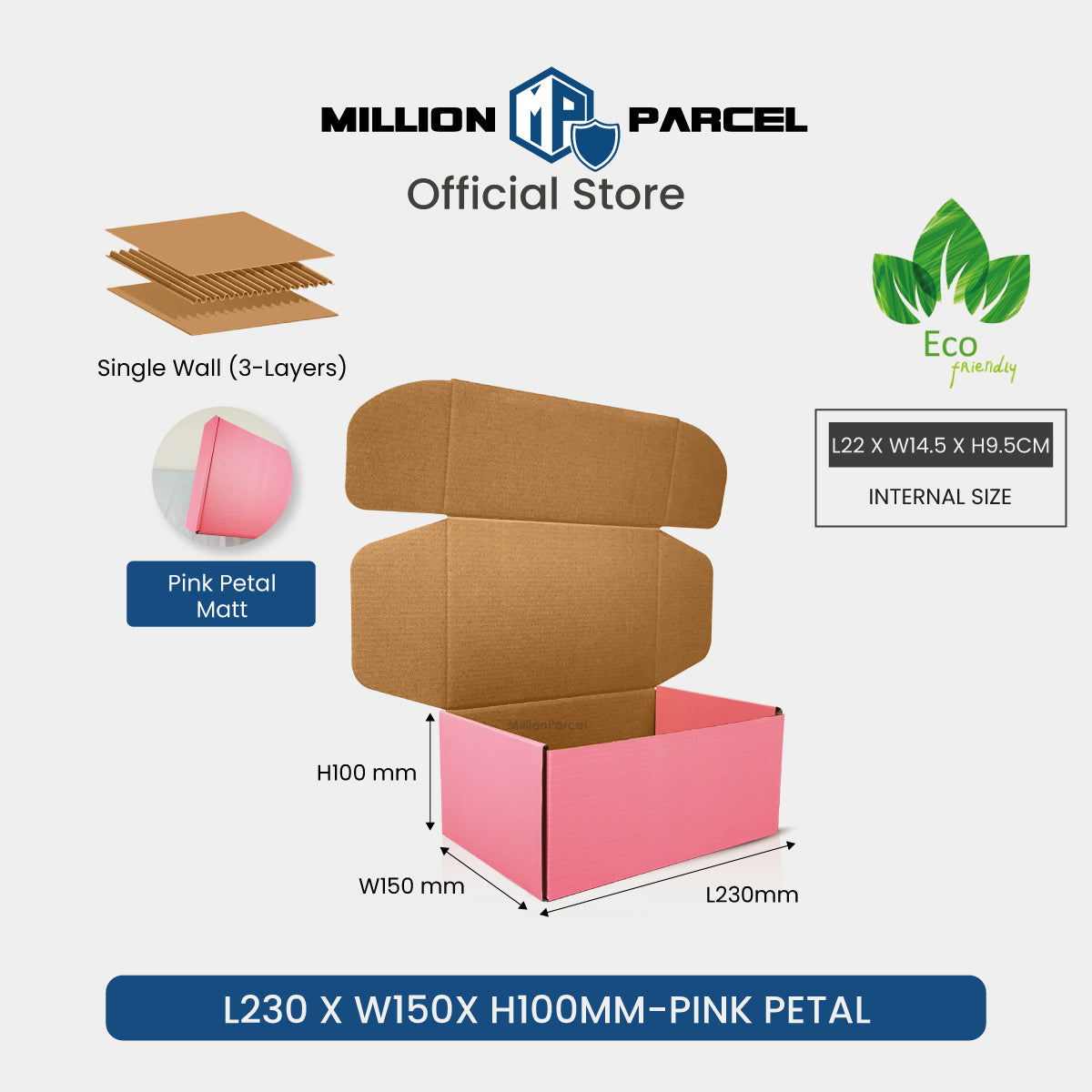 Color Pizza Box | Pink Petal & Midnight Black - MillionParcel