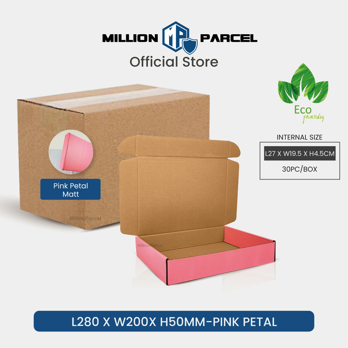 Color Pizza Box | Pink Petal & Midnight Black - MillionParcel