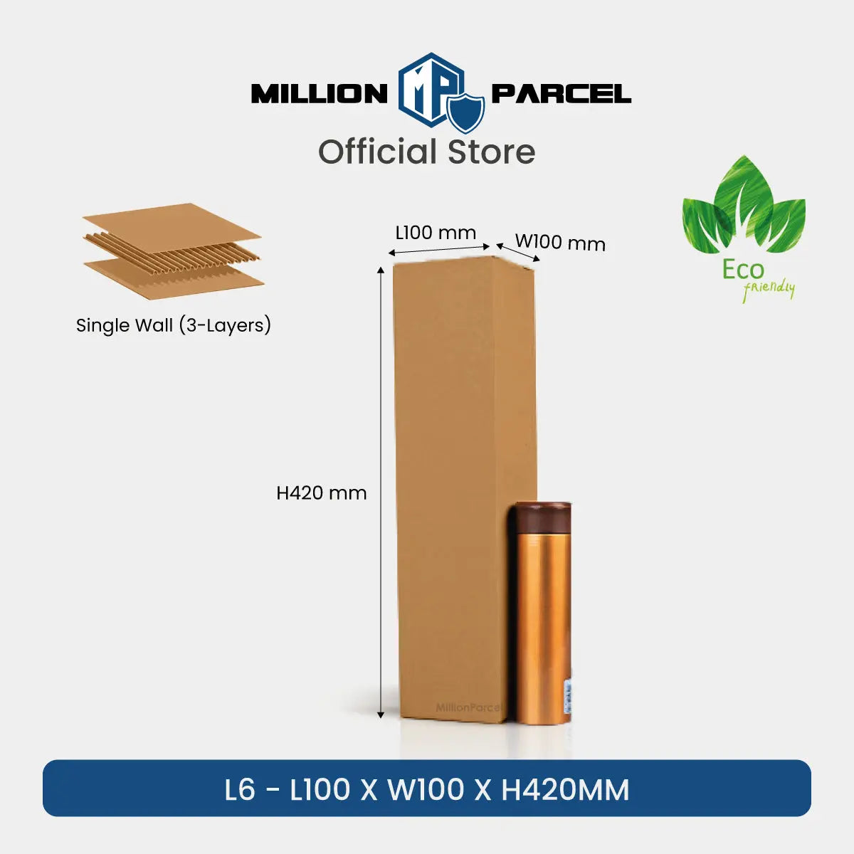 Carton Box - L Series | Prefect for Wine, Bottle or any Rectangle Size - MillionParcel