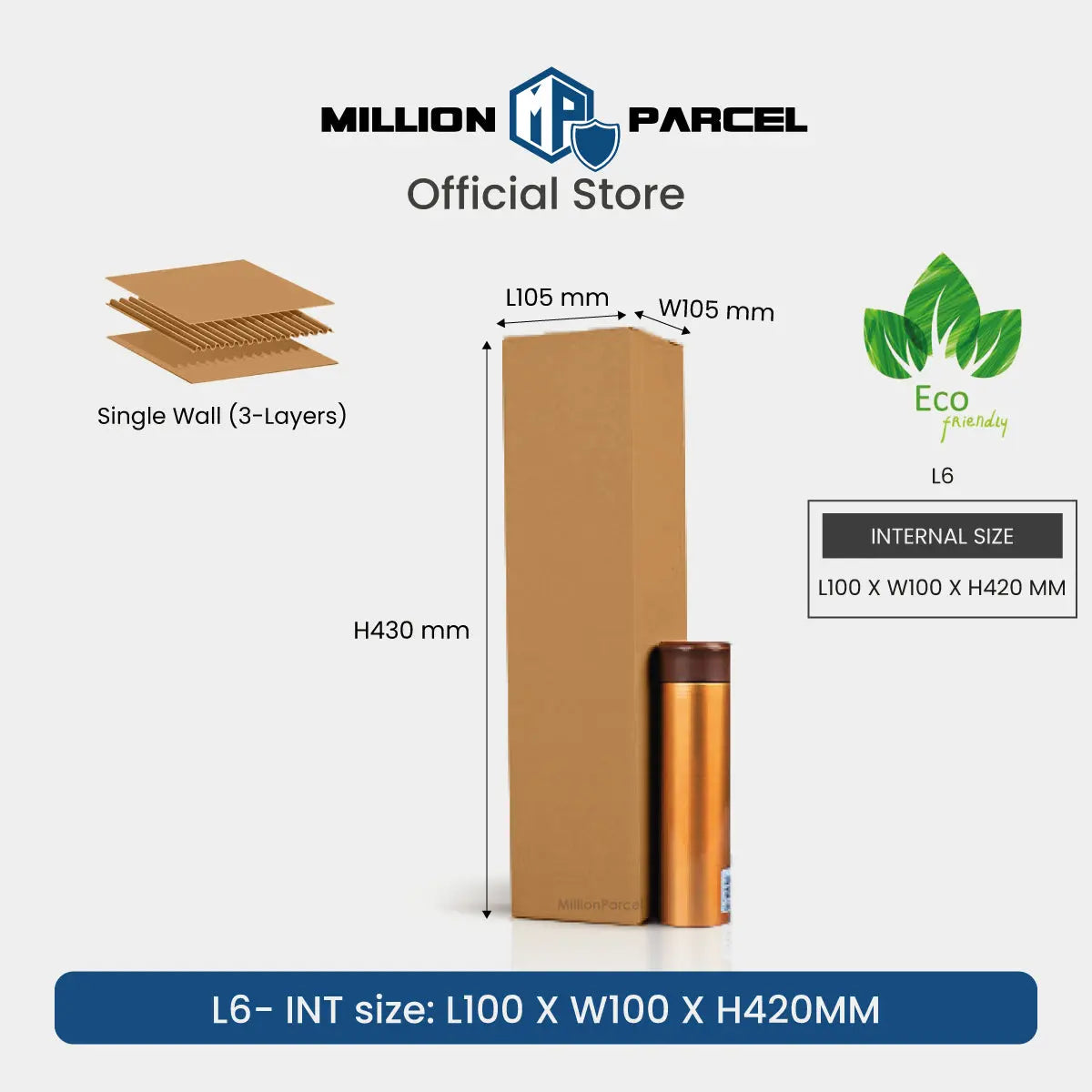 Carton Box - L Series | Prefect for Wine, Bottle or any Rectangle Size - MillionParcel