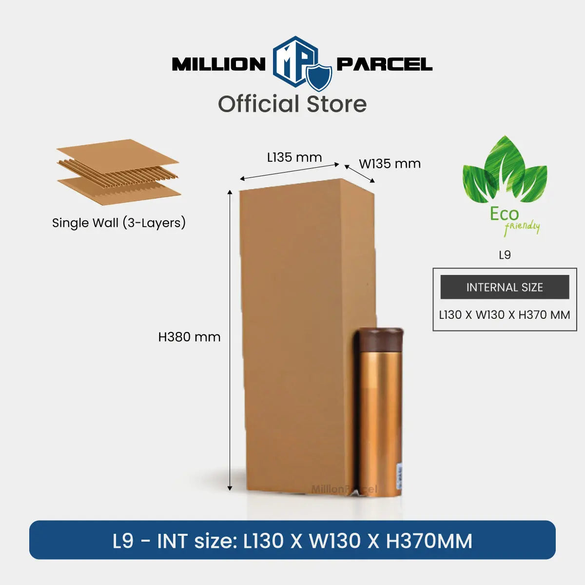 Carton Box - L Series | Prefect for Wine, Bottle or any Rectangle Size - MillionParcel