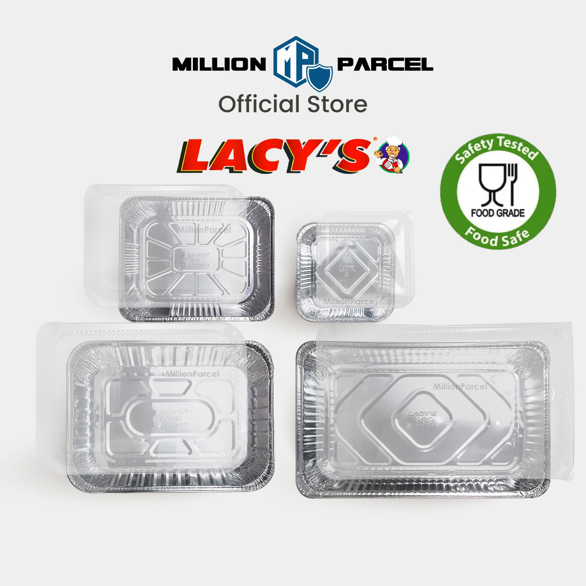 LACY'S Aluminum Tray with Plastic Lid - MillionParcel