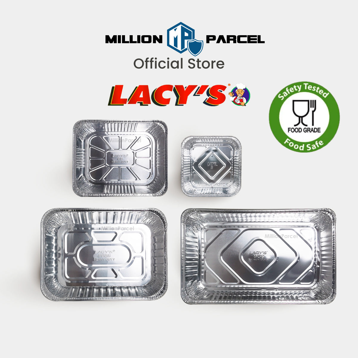 LACY'S Aluminum Tray with Plastic Lid - MillionParcel