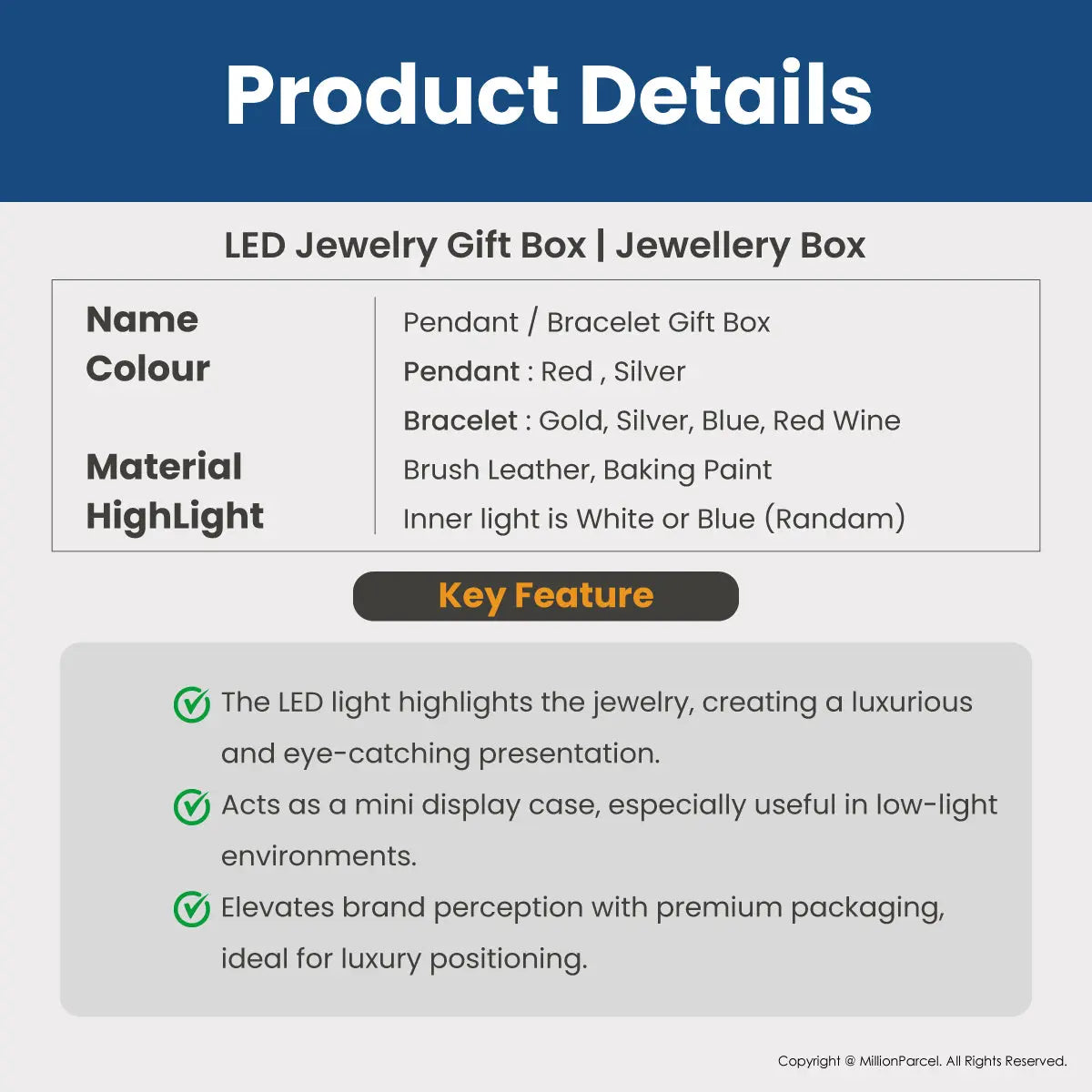 LED Jewelry Gift Box | Jewellery Box - MillionParcel