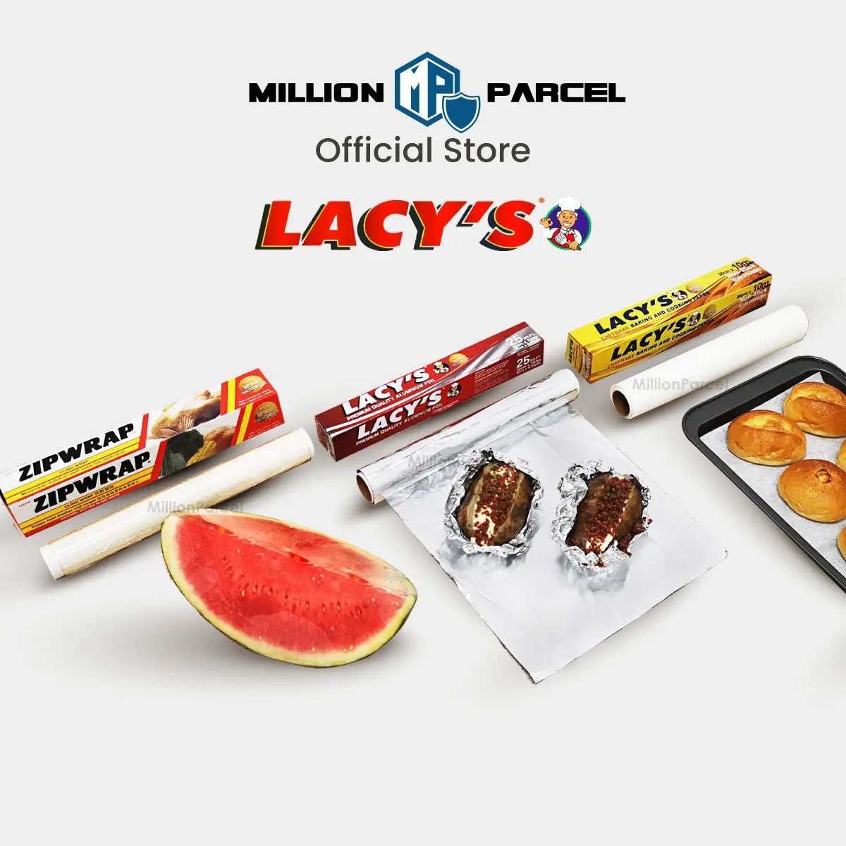Lacy's Cling Wrap with Blade, Baking Paper & Aluminum Foil