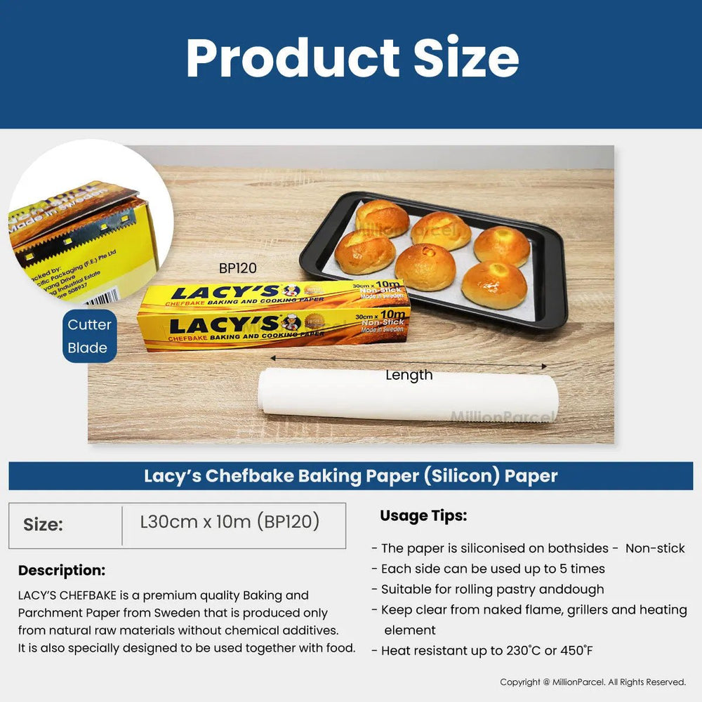 Lacy’s Cling Wrap with Blade, Baking Paper & Aluminum Foil