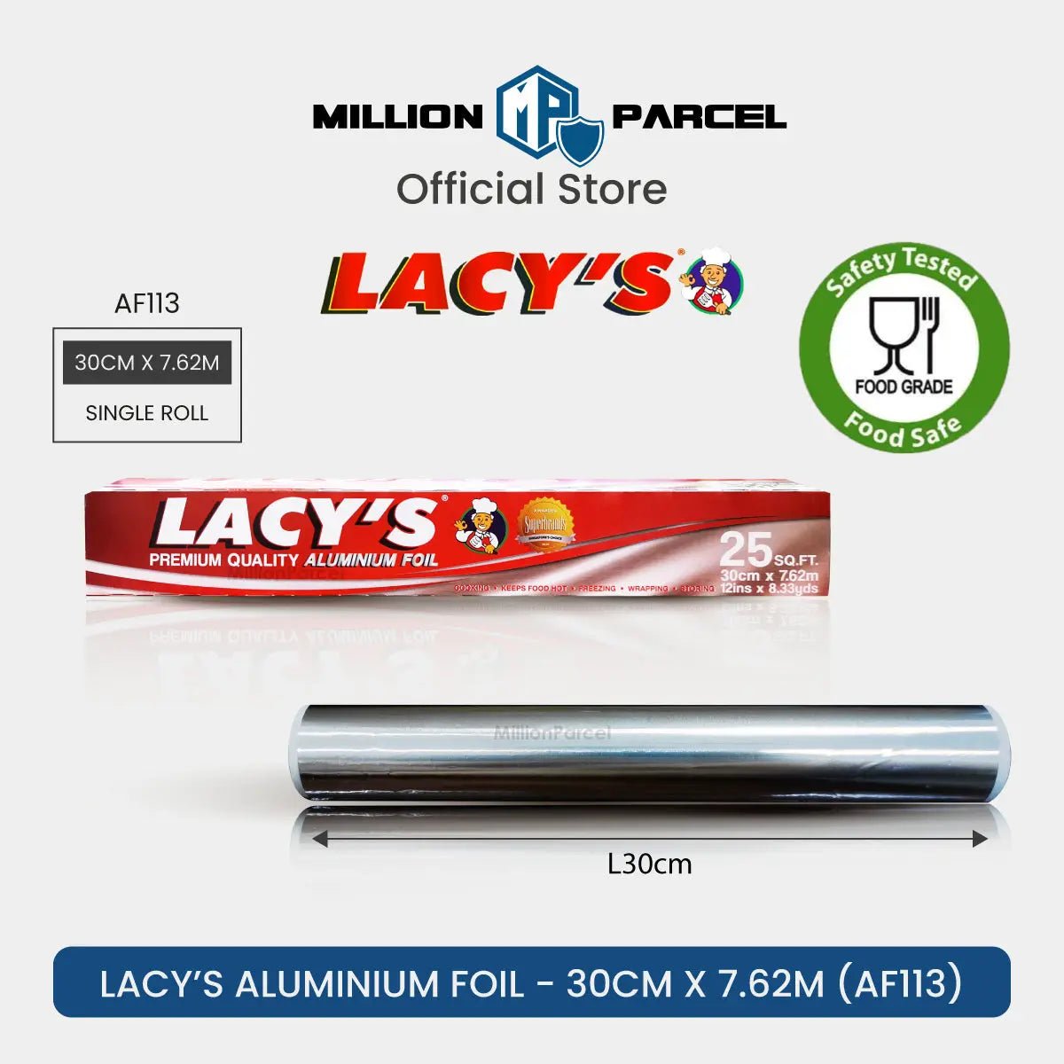 Lacy's Cling Wrap with Blade, Baking Paper & Aluminum Foil