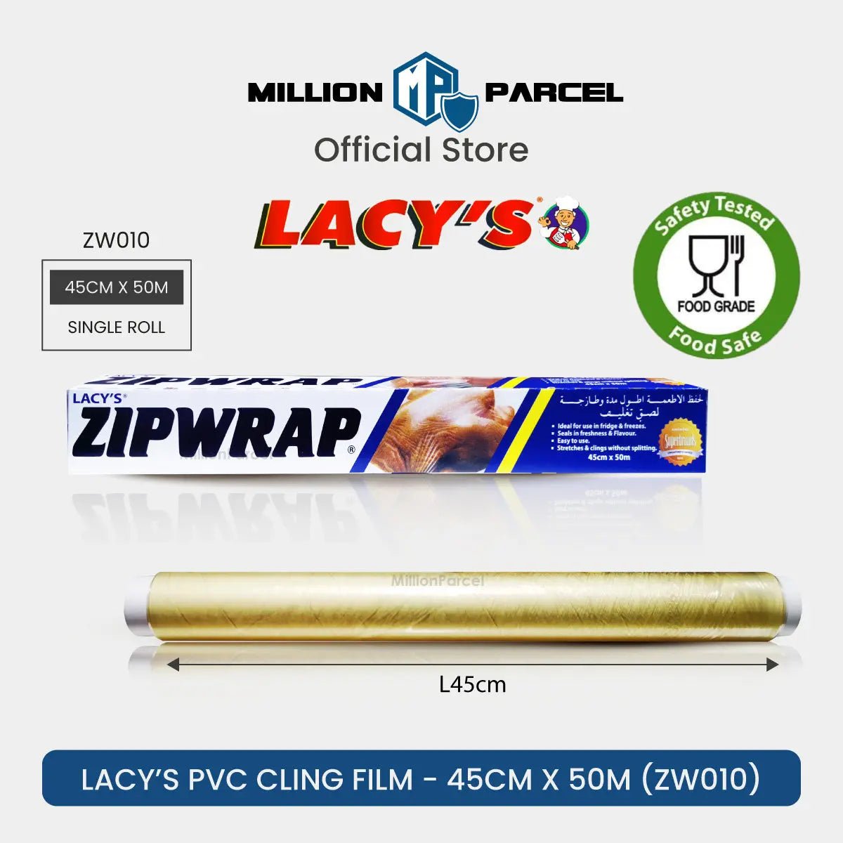 Lacy's Cling Wrap with Blade, Baking Paper & Aluminum Foil