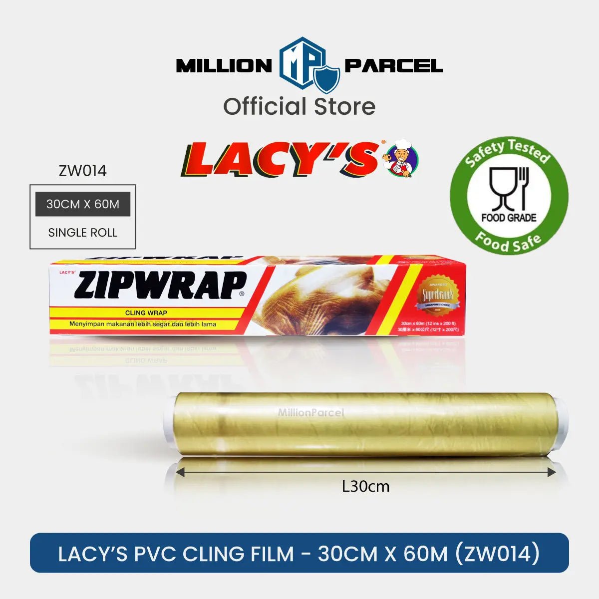Lacy's Cling Wrap with Blade, Baking Paper & Aluminum Foil